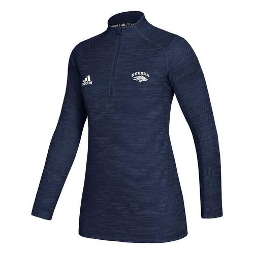 adidas Women's Nevada Wolf Pack Gamemode Logo 1/4 Zip Crew - Primary Image