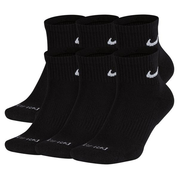 Nike Everyday Plus Cushioned Training Ankle Socks Small Black/White 6 Pack