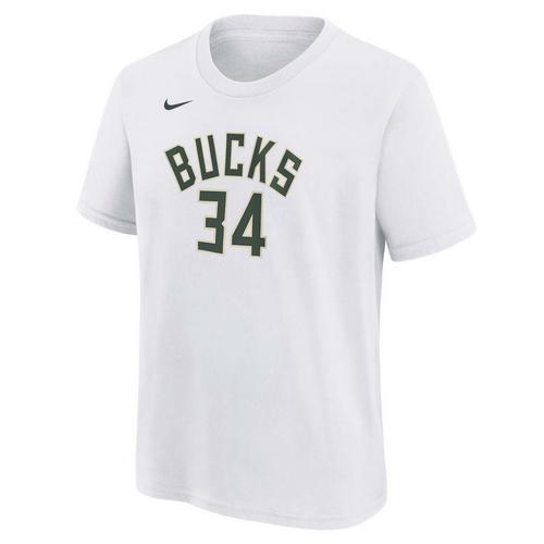Nike Kids' Milwaukee Bucks Giannis Antetokounmpo #34 Icon Name & Number T-Shirt - Primary Image