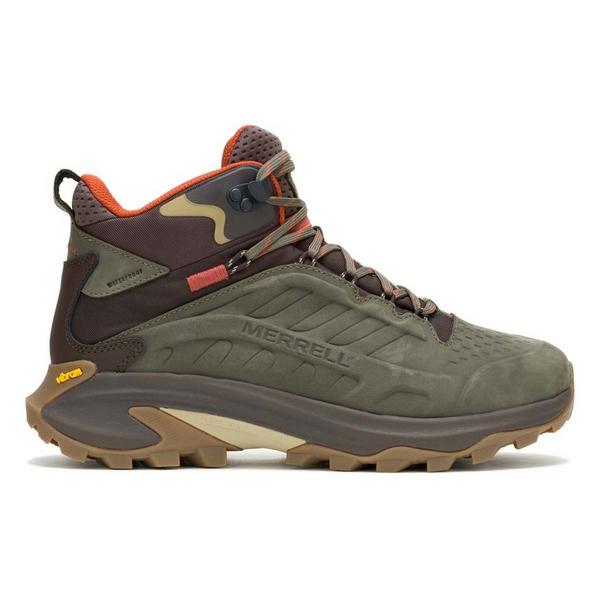 Men's Merrell Moab Speed 2 Leather Mid Waterproof Hiking Boots Outdoor 7 Olive