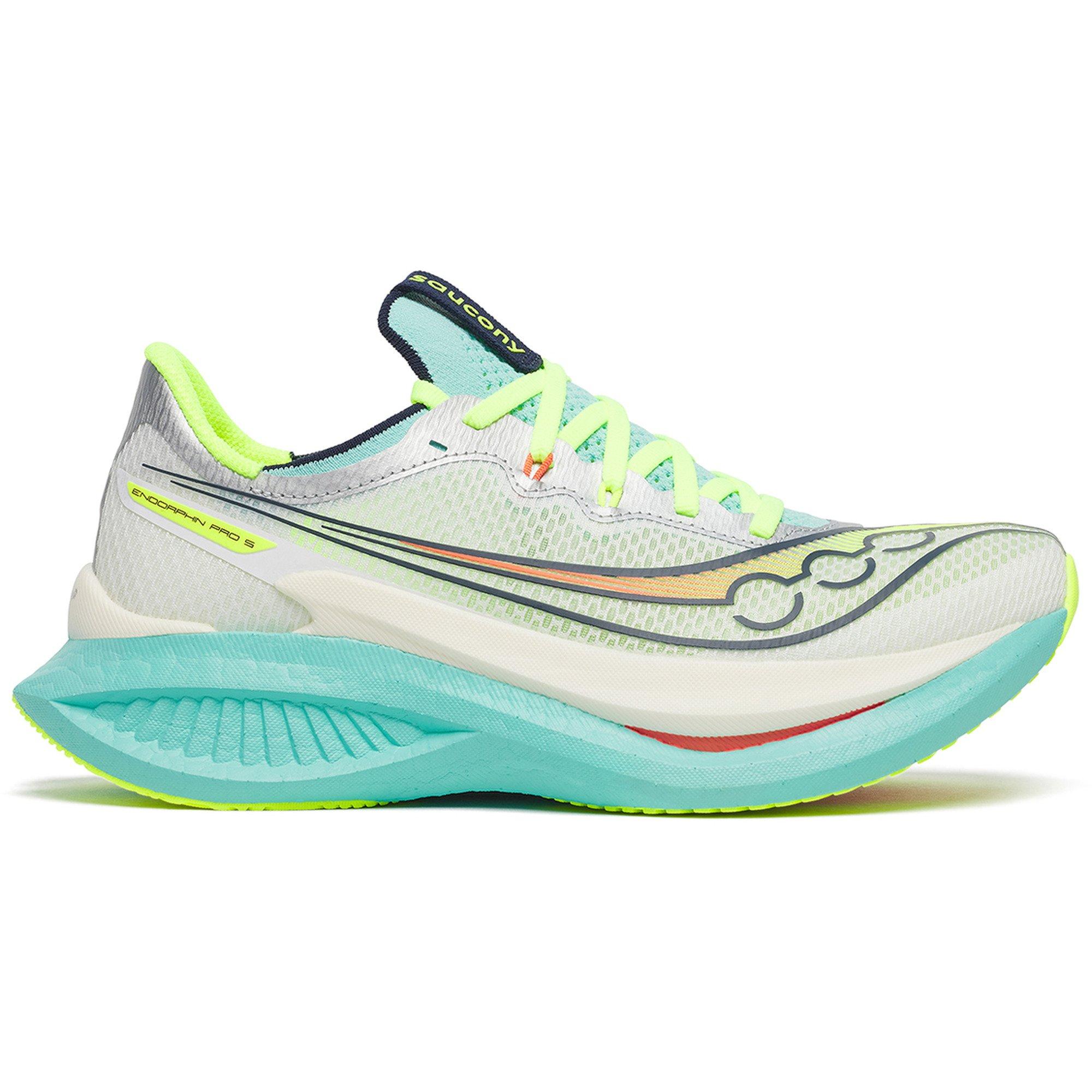 Saucony Women's Endorphin Pro 5 Running Shoe, Size 9.5, White/Splash