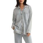Women's Z Supply All Day Knit Denim Long Sleeve Oversized Shacket - Thumbnail 1 of 12