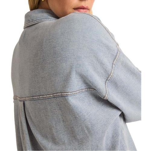 Women's Z Supply All Day Knit Denim Long Sleeve Oversized Shacket - Primary Image