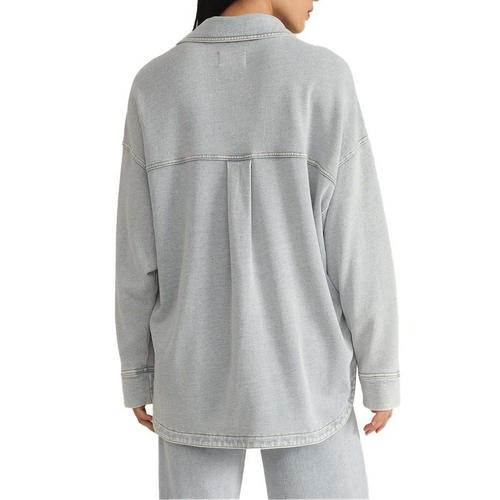 Women's Z Supply All Day Knit Denim Long Sleeve Oversized Shacket - Primary Image
