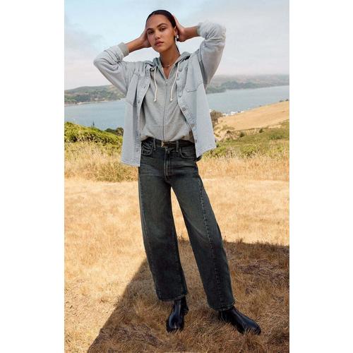 Women's Z Supply All Day Knit Denim Long Sleeve Oversized Shacket - Primary Image