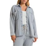 Women's Z Supply All Day Knit Denim Long Sleeve Oversized Shacket - Thumbnail 9 of 12