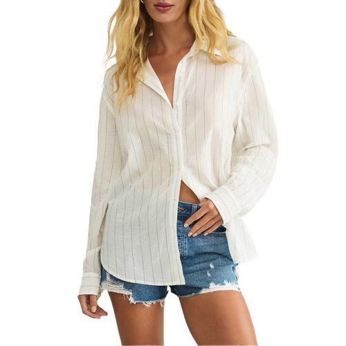 Women's Z Supply Seaport Striped Long Sleeve Button Up Shirt - Primary Image
