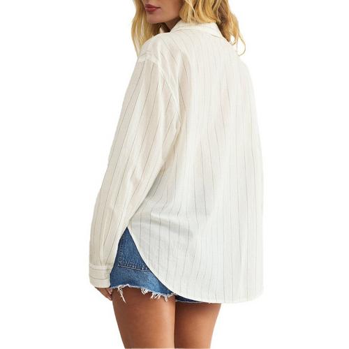 Women's Z Supply Seaport Striped Long Sleeve Button Up Shirt - Primary Image