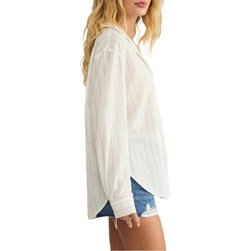 Women's Z Supply Seaport Striped Long Sleeve Button Up Shirt - Primary Image