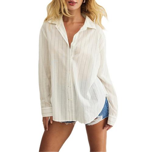 Women's Z Supply Seaport Striped Long Sleeve Button Up Shirt - Primary Image