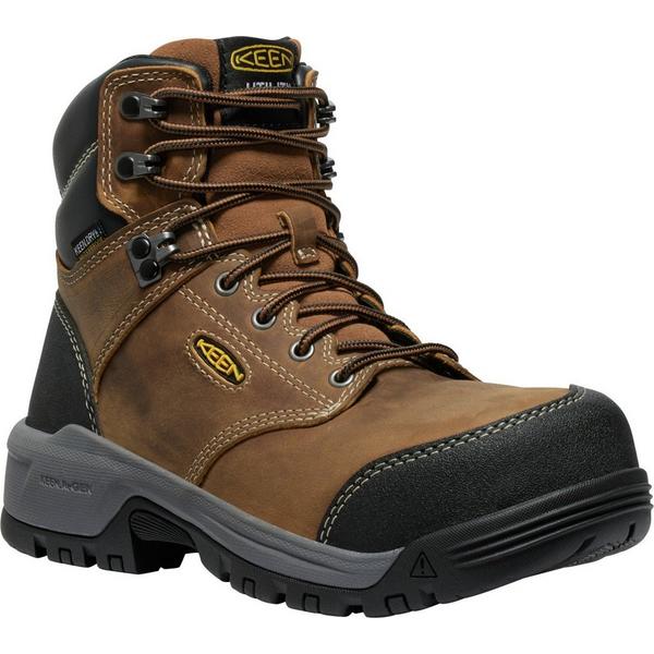 Women's KEEN Evanston 6" Waterproof Work Boots Outdoor 7 Bison/Black