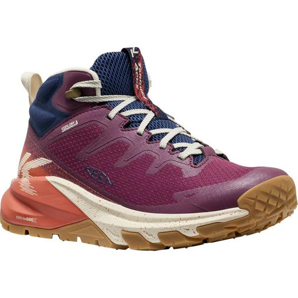 Women's KEEN Targhee Apex Mid Waterproof Boots Outdoor 6.5 Fig/Burnt Brick