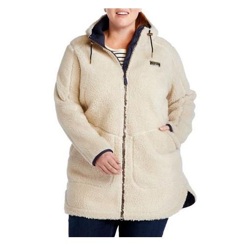 Women's L.L.Bean Plus Size Mountain Pile Hooded Fleece Jacket - Primary Image