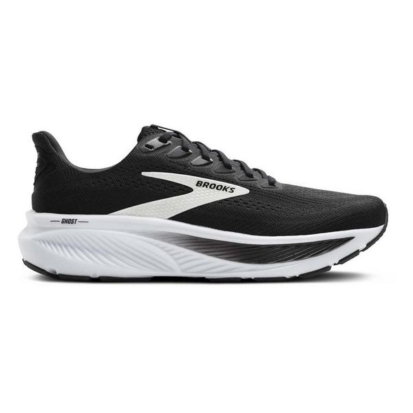 Men's Brooks Ghost 17 Running Shoes 8 Wide Black/Grey Heather/White