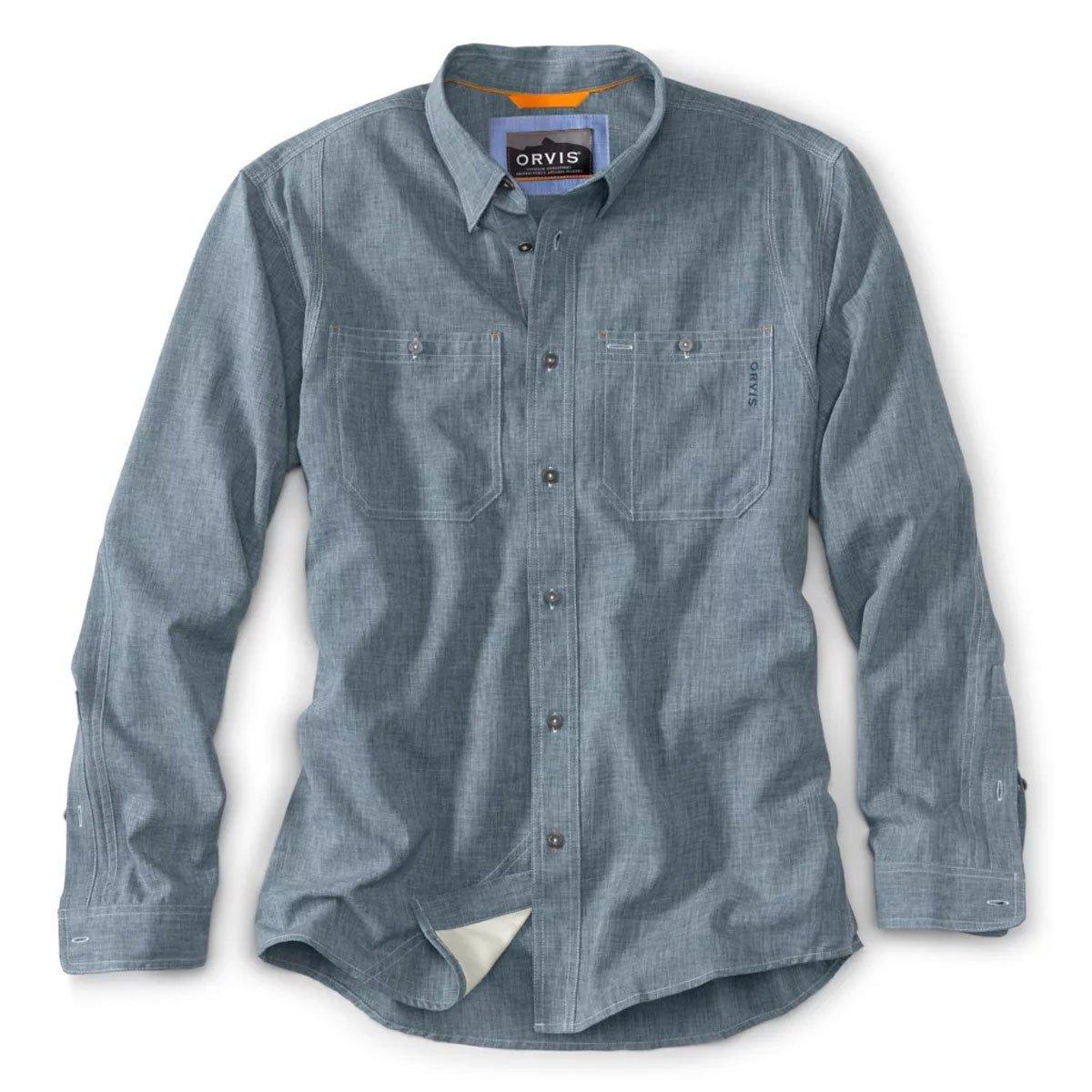 Men's Orvis Tech Chambray Work Long Sleeve Button Up Shirt - Orvis