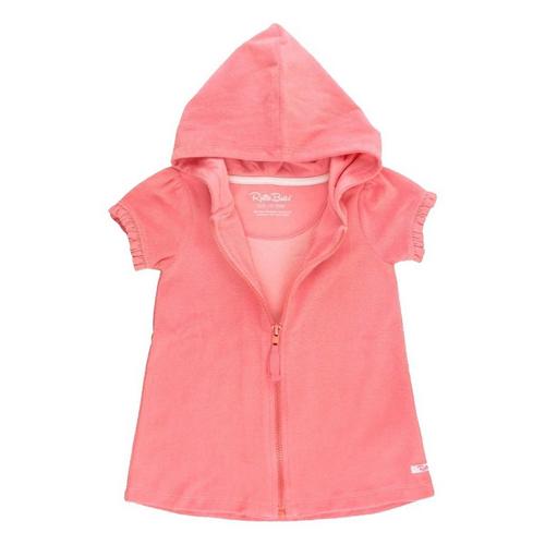 Toddler Girls' RuffleButts Terry Full-Zip Hoodie Swim Cover Up - Primary Image