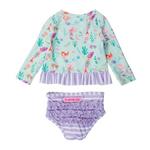 Baby Girls' RuffleButts Long Sleeve Rash Guard Swim Set - Thumbnail 2 of 2