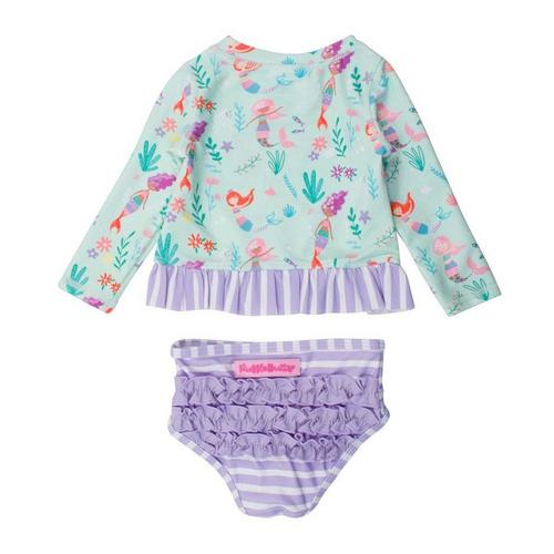 Baby Girls' RuffleButts Long Sleeve Rash Guard Swim Set - Primary Image