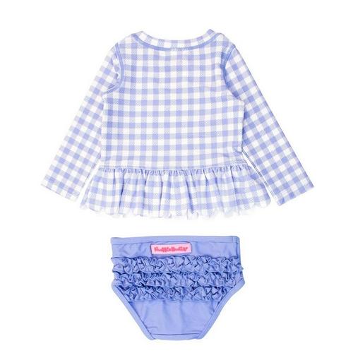 Toddler Girls' RuffleButts Long Sleeve Rash Guard Swim Tankini Set - Primary Image