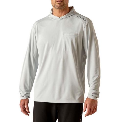 Men's Ariat Rebar Sunblocker Long Sleeve Hooded T-Shirt - Primary Image