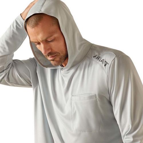 Men's Ariat Rebar Sunblocker Long Sleeve Hooded T-Shirt - Primary Image