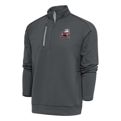 Antigua Cleveland Browns Generation Brushed Metallic Long Sleeve 1/4 Zip - Primary Image