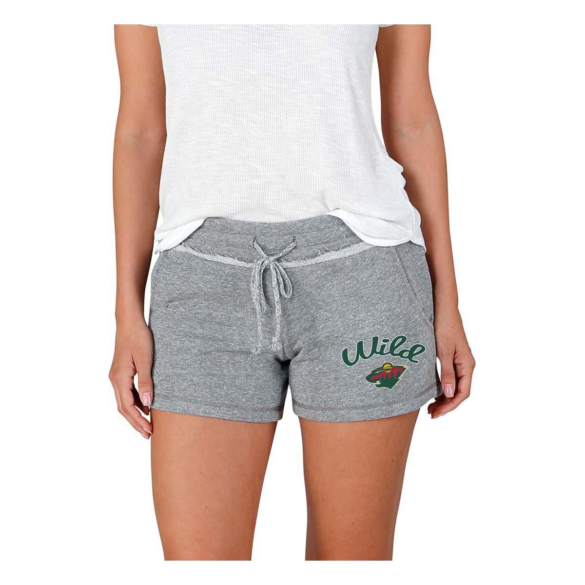 Concepts Sport Women's Minnesota Wild Grey Terry Shorts, Large, Gray