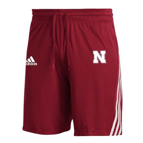 adidas Kids' Nebraska Cornhuskers 3 Stripe Shorts - Primary Image