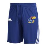 adidas Kids' Kansas Jayhawks 3 Stripe Shorts - Thumbnail 1 of 2
