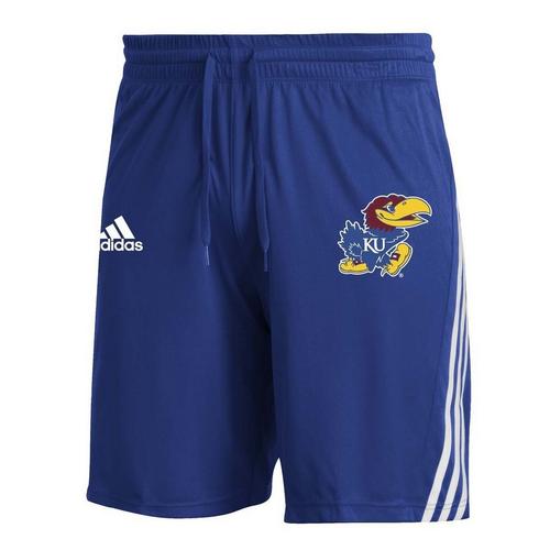 adidas Kids' Kansas Jayhawks 3 Stripe Shorts - Primary Image
