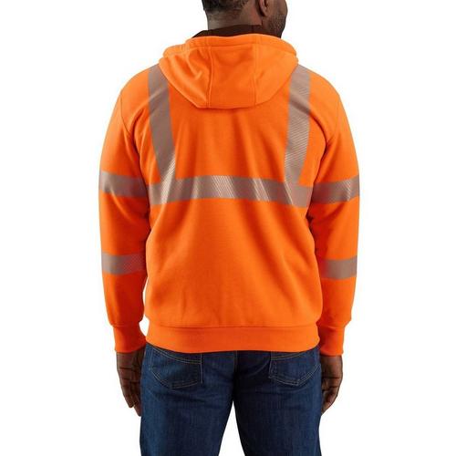 Men's Carhartt High Visibility Rain Defender Loose Fit Midweight Thermal Lined Full Zip Hoodie - Primary Image