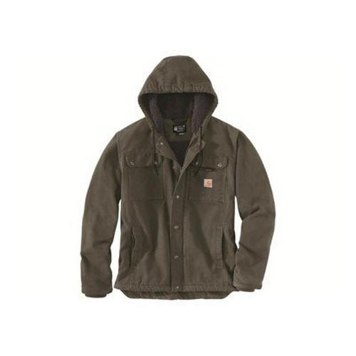 Men's Carhartt Relaxed Fit Washed Duck Sherpa-Lined Utility Hooded Canvas Jacket - Primary Image