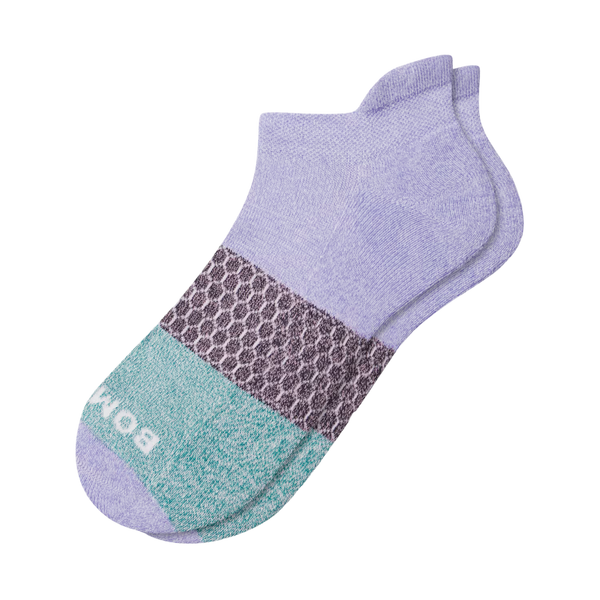 Women's Bombas Marls Solid Tri Singles Ankle Socks Medium Periwinkle