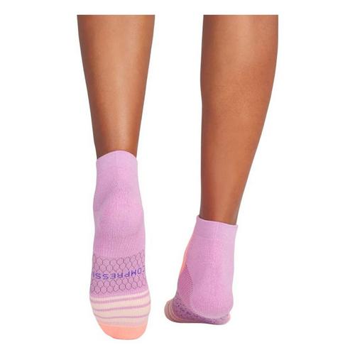 Bombas Solid Foot Bottom Stripe Performance Compression Ankle Socks - Primary Image