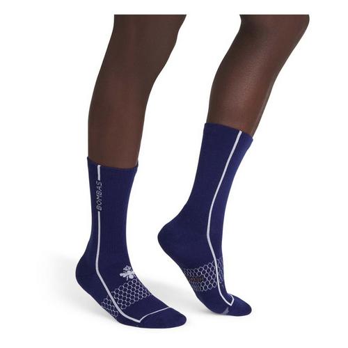 Bombas Solid Border Stripe All Purpose Crew Socks - Primary Image
