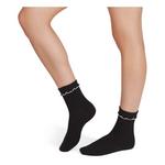 Women's Bombas Solid Contrast Frilly Edge True Rib Mid Calf Socks - Thumbnail 3 of 4