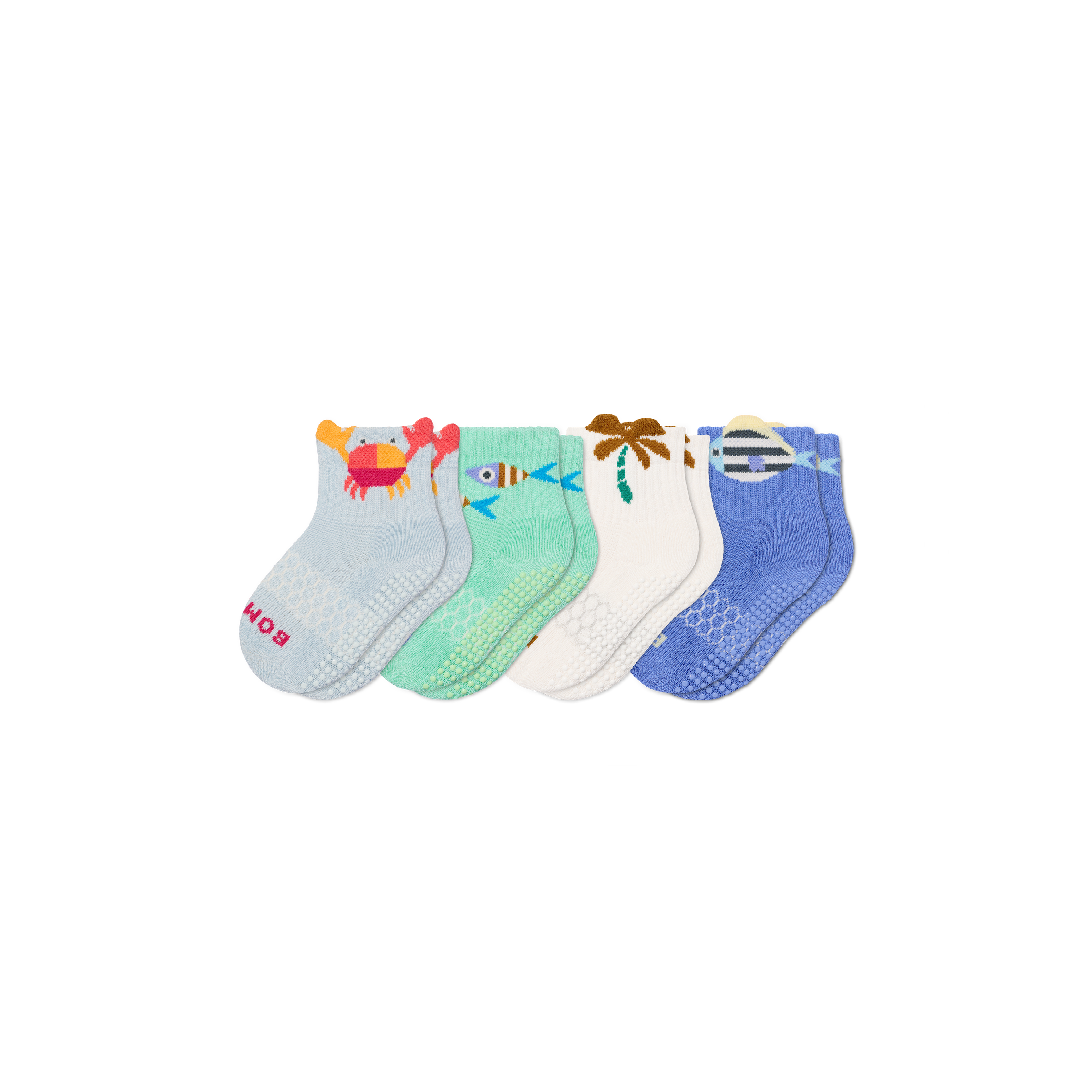 Toddler Bombas Novelty Gripper 4 Pack Crew Socks