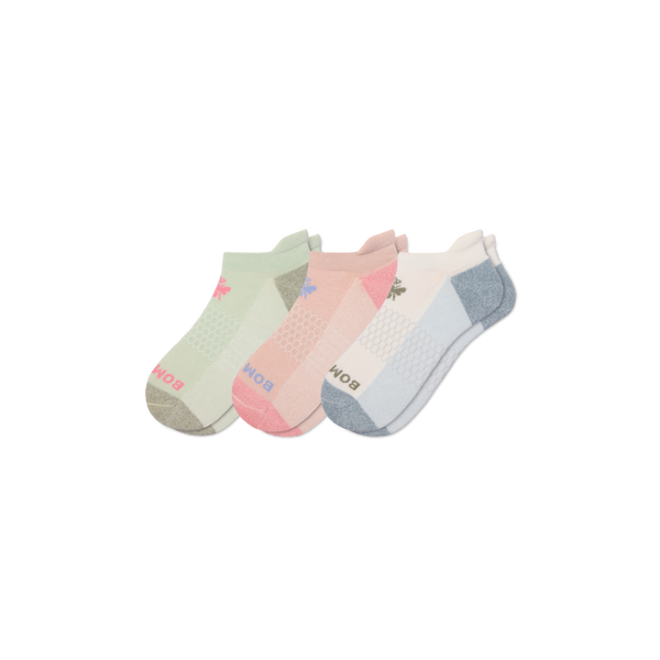 Women's Bombas Marl Heel Bee Ankle Socks Large Pale Mint 3 Pack