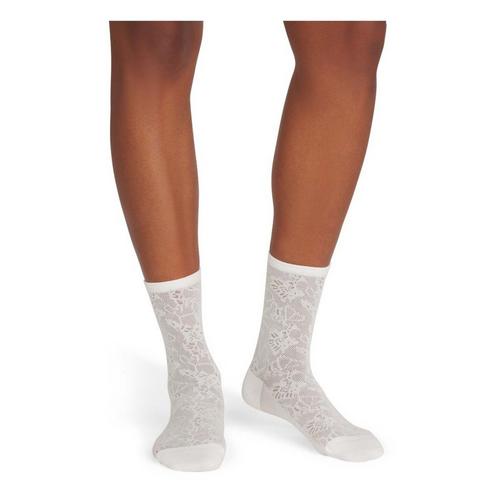 Women's Bombas Sheer Floral Lace Mid Calf Socks - Primary Image