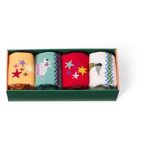 Youth Bombas Holiday Gift Box 4 Pack Crew Socks - Primary Image