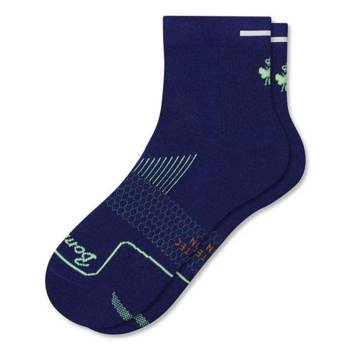 Bombas Solid Bee Logo Reflective Stripe Quarter Running Socks - Primary Image