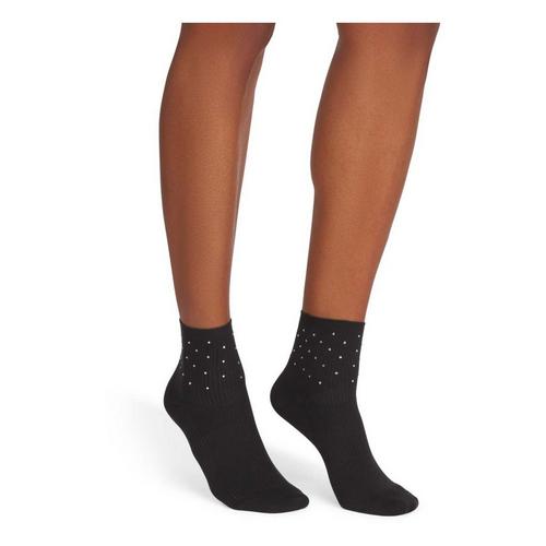 Women's Bombas Solid Rhinestone True Rib Quarter Socks - Primary Image