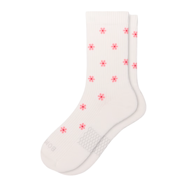 Women's Bombas Tossed Flowers Modern Rib Comfort Cushion Mid Calf Socks