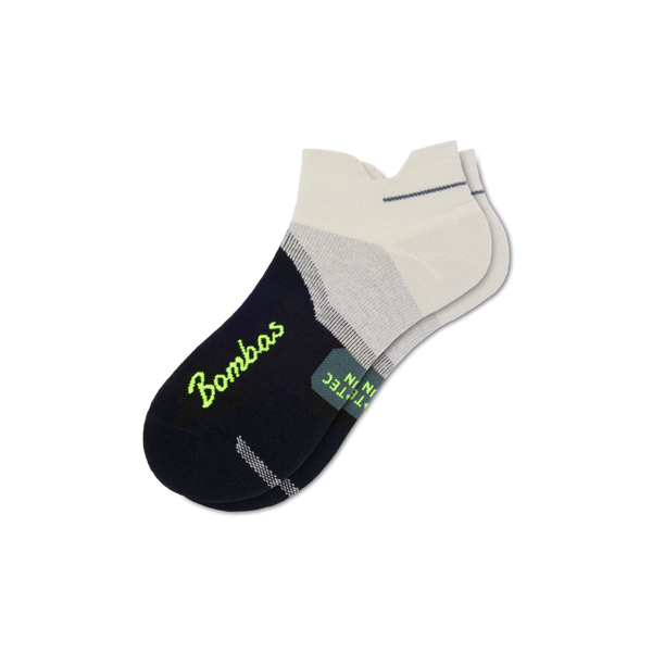 Men's Bombas Striped Arch Colorblock Side Logo Ankle Running Socks