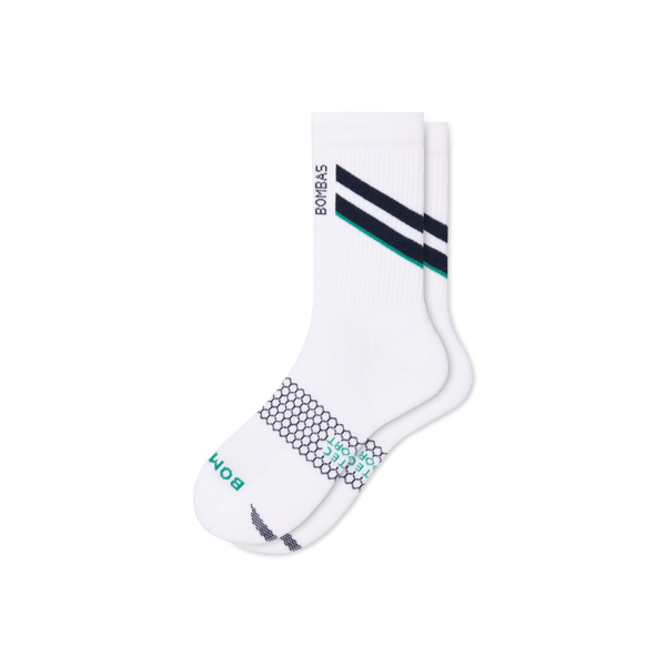 Men's Bombas Diagonal Stripes Logo All Sport Crew Socks