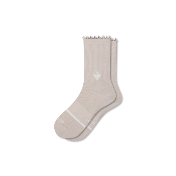 Women's Bombas Frilly Fold Over Cuff Lightweight Performance Mid Calf Socks