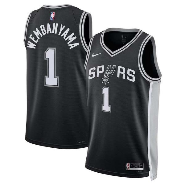 San Antonio Spurs Victor Wembanyama #1 Nike Swingman Jersey 2XLarge Black