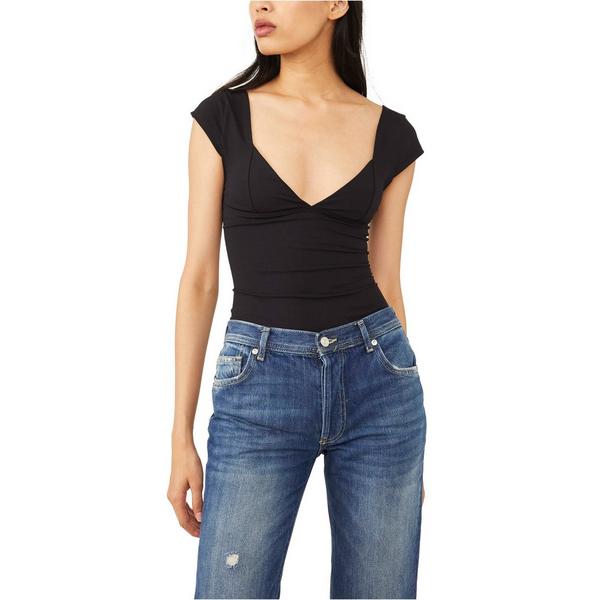 Women's Free People Duo Corset Shirt Small Black