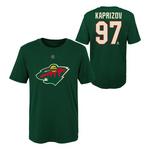 Genuine Stuff Kids' Minnesota Wild Kirill Kaprizov #97 Name & Number T-Shirt - Thumbnail 1 of 6