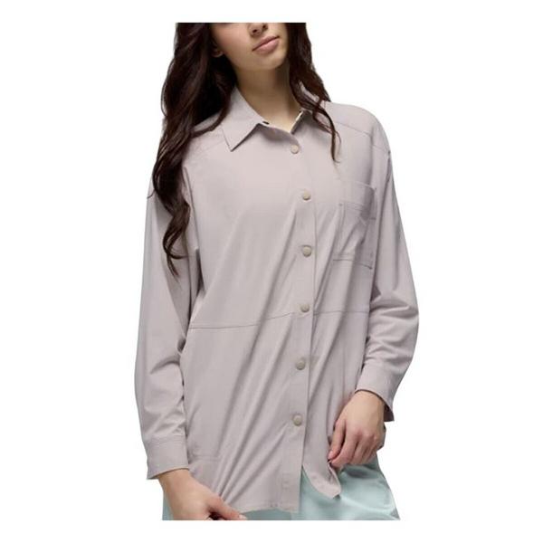 Women's prAna Railay Oversized Long Sleeve Button Up Shirt XLarge Almond